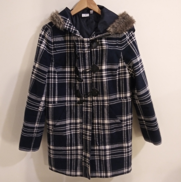 bp Jackets & Blazers - BP Plaid Peacoat